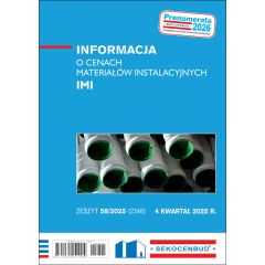 SEKOCENBUD Informacja o cenach materiałów instalacyjnych IMI 2 kw 2026 rok
