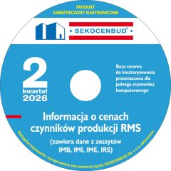 SEKOCENBUD Informacje kwartalne RMS (IMB, IMI, IME, IRS, Sekocenbud.NET) 2 kw. 2026 rok na CD