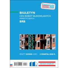 SEKOCENBUD Biuletyn cen robót budowlanych inwestycyjnych BRB 2 kw. 2026 rok