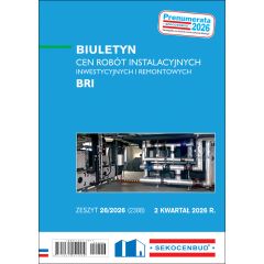 SEKOCENBUD Biuletyn cen robót instalacyjnych BRI 2 kw. 2026 rok