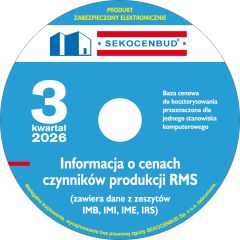 SEKOCENBUD Informacje kwartalne RMS (IMB, IMI, IME, IRS, Sekocenbud.NET) 3 kw. 2026 rok na CD