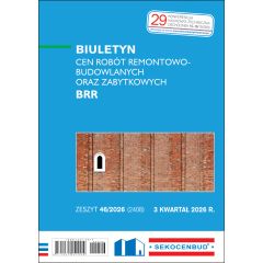 SEKOCENBUD Biuletyn cen robót remontowo - budowlanych oraz zabytkowych BRR 3 kw. 2026 rok