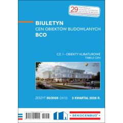 SEKOCENBUD Biuletyn cen obiektów budowlanych BCO cz. I 3 kw. 2026 rok