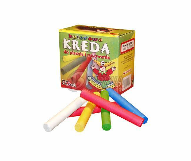 KREDA 50szt KOLOR okrągła TABLICOWA M12