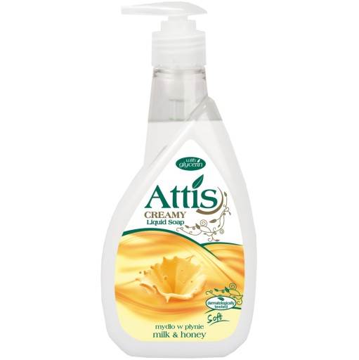PROMO!!!ATTIS mydło 400ml dozownik MLEKO i MIÓD