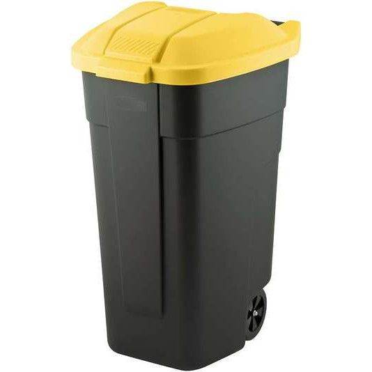 KOSZ 110L na kółkach POJEMNIK NA ODPADY Curver żół
