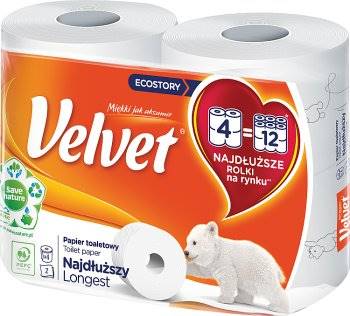 VELVET NAJDŁUŻSZY papier toalet. 4szt 2w /9/