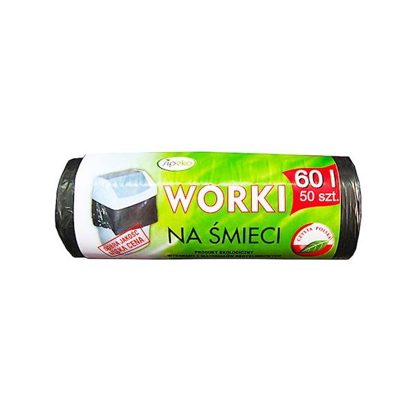 WORKI 60L 50szt EKO HDPE czarne/30/
