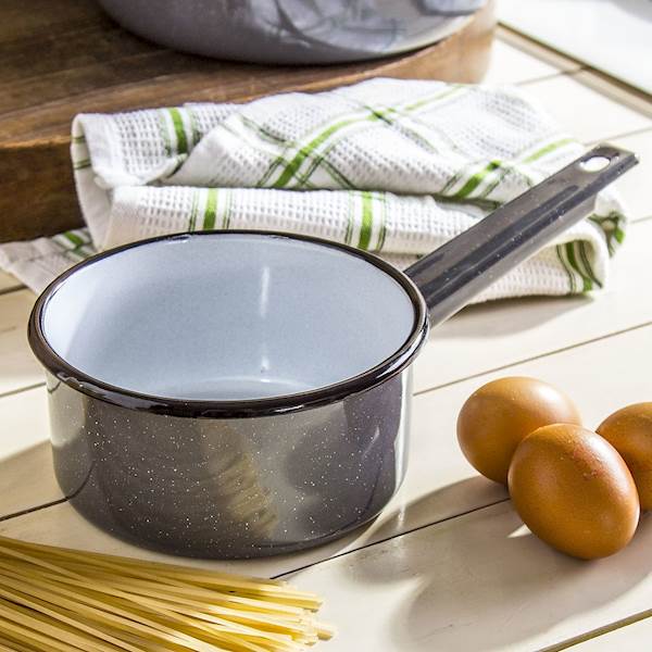 RONDEL 14cm 1,0L EMALIOWANY Z TRZONKIEM SZARY NAKR