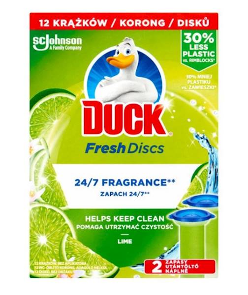 DUCK - kleksy 2 ZAPASY Fresh Discs 12 użyć LIME