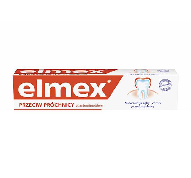 ELMEX 75ml pasta do zębów PRZECIW PRÓCHNICY czerw.