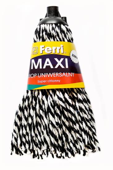 MOP FERRI sznurkowy MAXI ZEBRA 250g biało-nieb./40