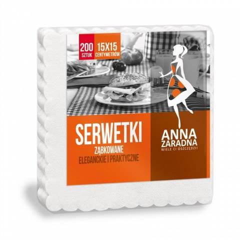 SERWETKI ząbkowane 15x15cm - 200szt /60/