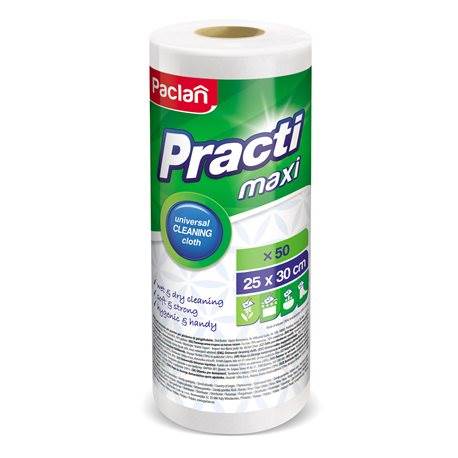 ŚCIERKA na rolce 50szt PRACTI Maxi biała 25x30cm