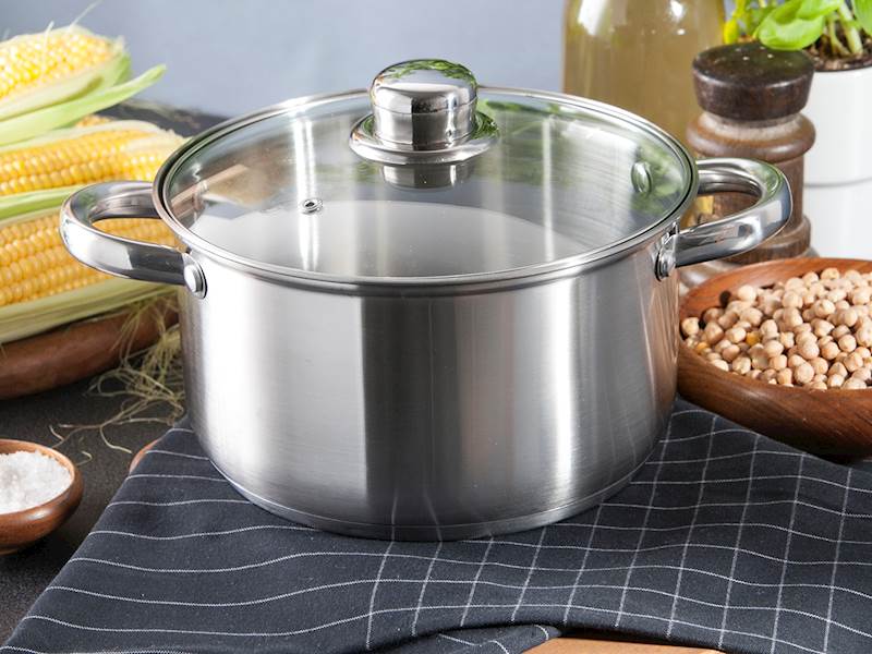 GARNEK 20cm 3,6L FABIO nierdzewny z pokrywką
