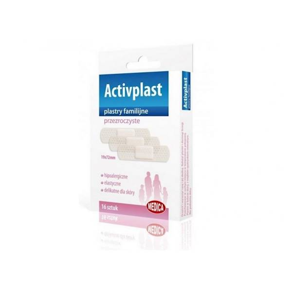 PLASTRY Przeźroczyste - 16szt - 19x72mm ACTIVPLAST