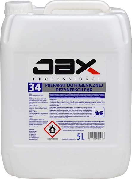 JAX 34 - 5L - płyn do dezynfekcji rąk 