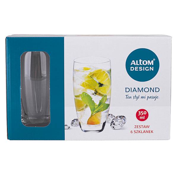 Komplet szklanek DIAMOND 350ml - 6szt / long drink