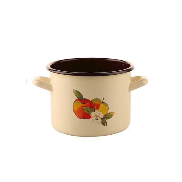 GARNEK 20cm emal.wys.15cm 4,4L JABŁKO krem/śr.brąz