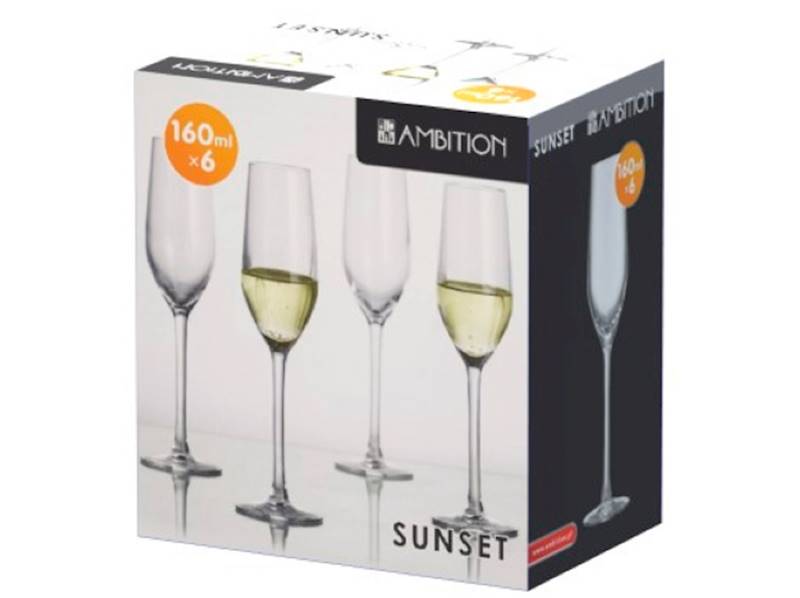 !!! KPL KIELISZKÓW DO SZAMPANA 160ml 6szt SUNSET 