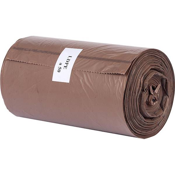 WORKI 35L 50szt  BRĄZOWE  LDPE mocne /20/
