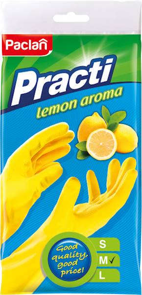 RĘKAWICE gumowe - M Practi zapachowe Lemon PACLAN