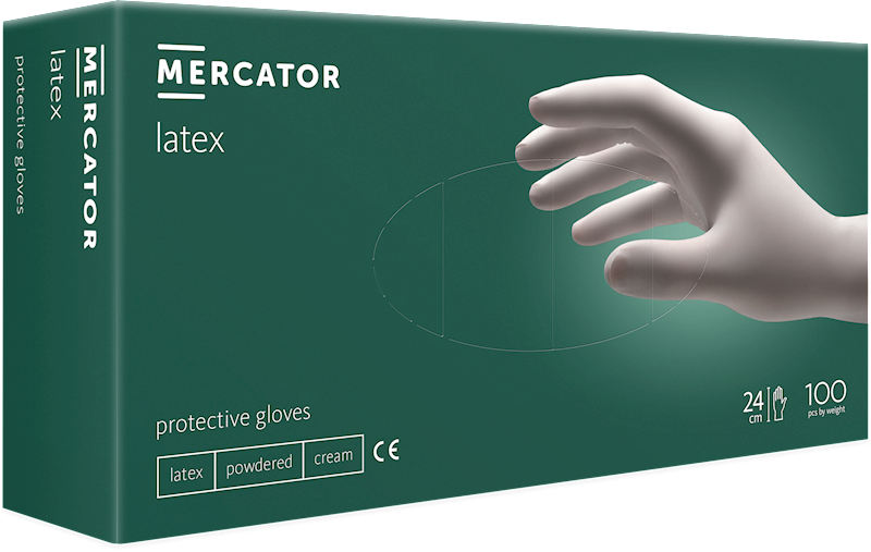 !!! RĘKAWICE LATEKS. pudr. L 100szt MERCATOR