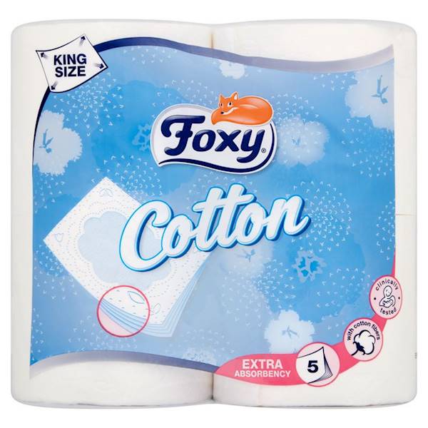 FOXY COTTON papier toaletowy  - 4 ROLKI - 5w /14/