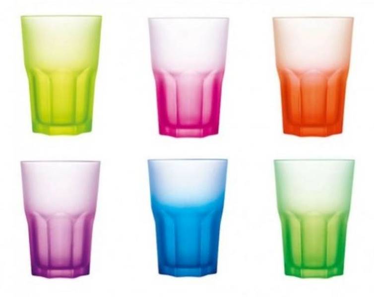 KPL SZKLANEK 400ml 6szt America Techno Colors