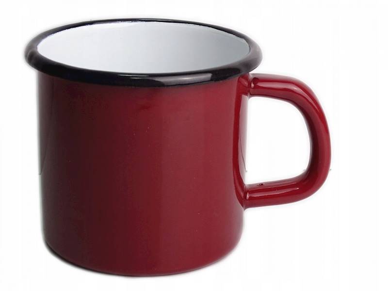 KUBEK 12cm emaliowany 1,25L CZERWONY