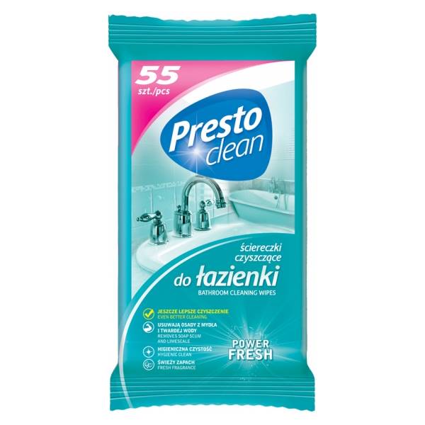 PRESTO CLEAN ściereczki 55szt ŁAZIENKA