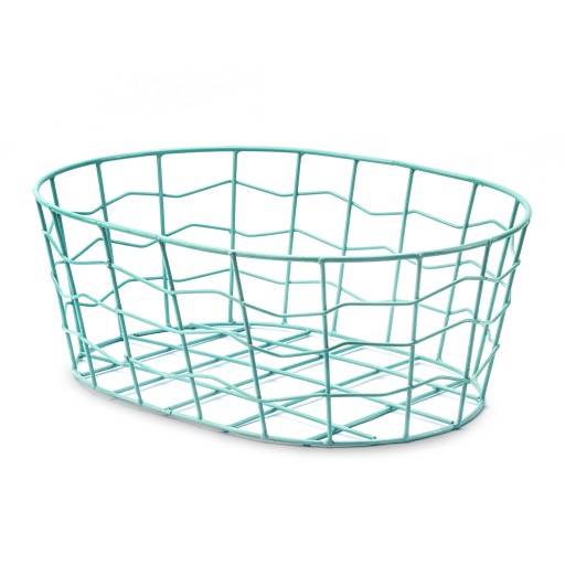 KOSZYK METALOWY OWALNY 35X25X13 MIĘTOWY