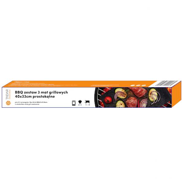 BBQ ZESTAW 3 MAT GRILLOWYCH 40x33cm prostokątne