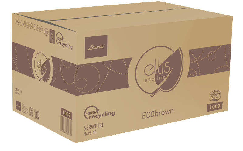 SERWETKI ELLIS 1069 ECOBROWN karton 9000 16,6x21