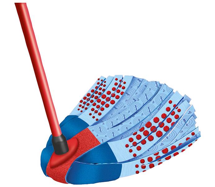 VILEDA MOP paskowy SuperMocio 3Action Velour + kij