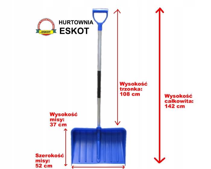 ŁOPATA DO ŚNIEGU WZMACNIANA OPR. Z TRZONKIEM ALU. 