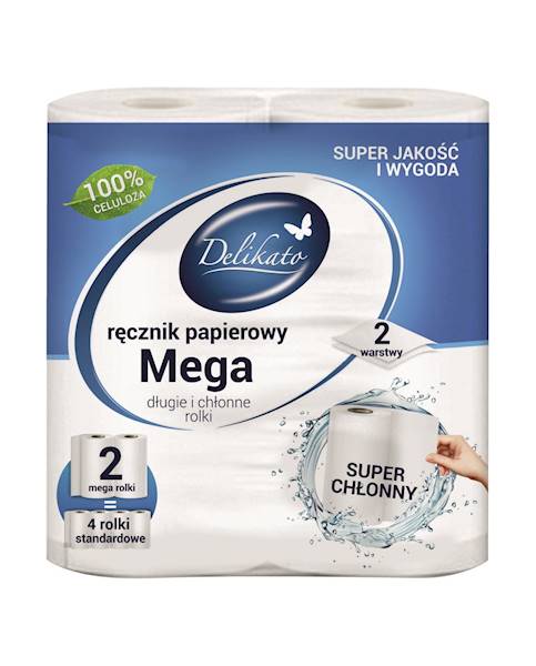 DELICATO MEGA ręcznik papierowy  - 2 ROLKI   
