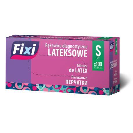 !!! RĘKAWICE LATEKS. pudr. S 100szt FIXI