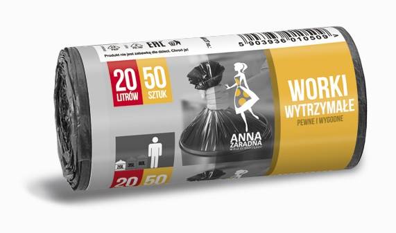 WORKI 20L 50szt czarne WYTRZYMAŁE /50/