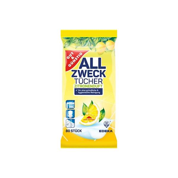 G&G CHUSTECZKI UNIWERSALNE nawilżone 80szt LEMON