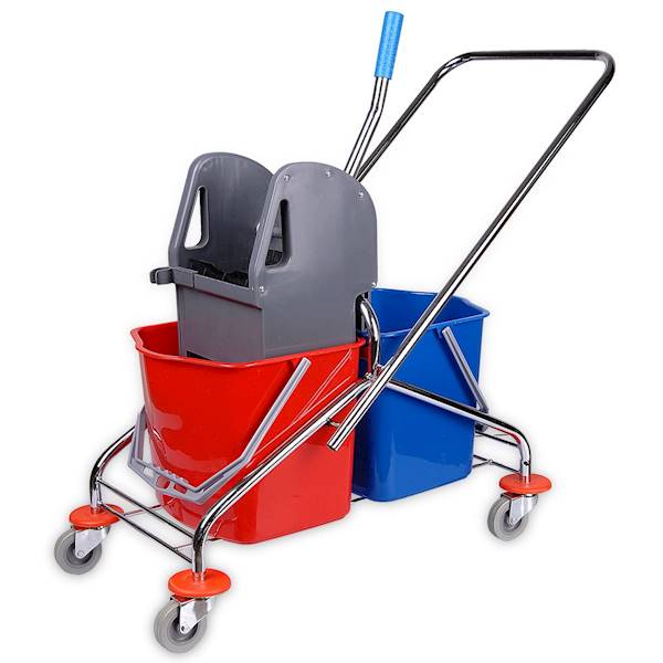WÓZEK DO SPRZĄTANIA 2x20L z prasą CleanPRO 357965