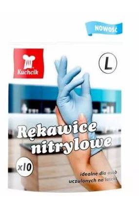 !!! RĘKAWICE nitrylowe L 10szt niebieskie