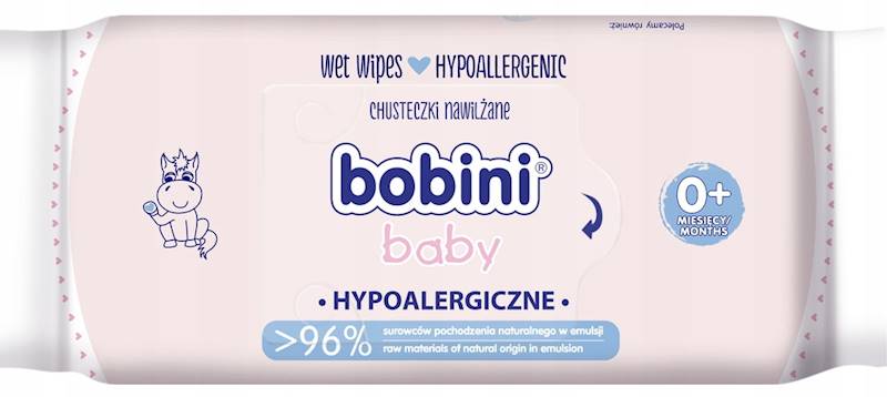 BOBINI BABY chusteczki nawilż.60szt hypoalerg.