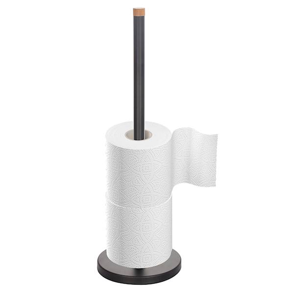 STOJAK NA PAPIER TOALETOWY METAL.+BAMBUS CZARNY