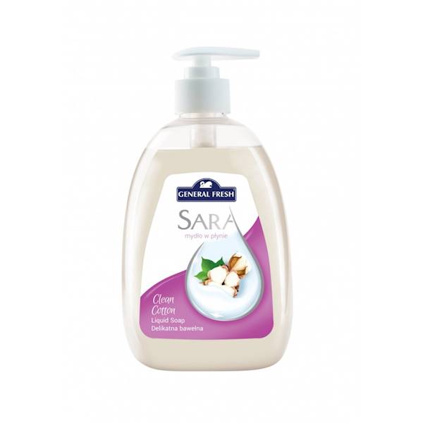 SARA mydło 500ml dozownik  BAWEŁNA antybakteryjne.