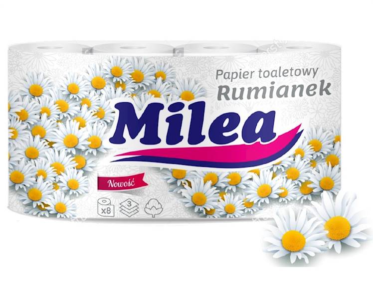 MILEA papier toal.op.8szt RUMIANKOWY 3w.