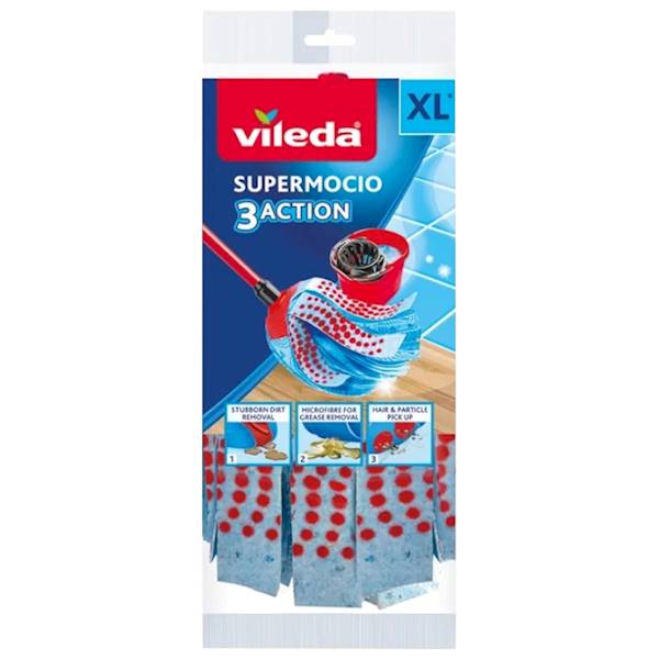 VILEDA MOP Supermocio 3ACTION VELOUR- ZAPAS nieb.