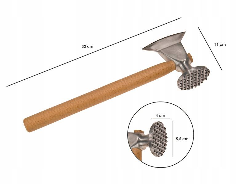 MŁOTEK TŁUCZEK SIEKACZ DO MIĘSA 33cm GÓRALSKI