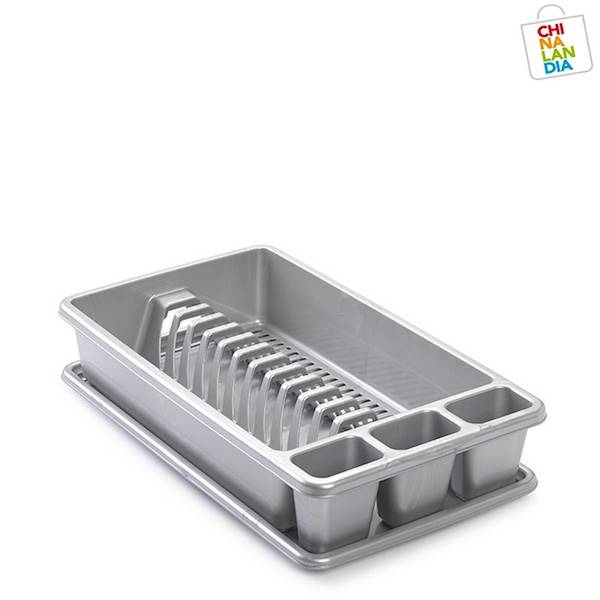 SZUSZARKA DO NACZYŃ 45x26x9cm SREBRNA PlasticForte