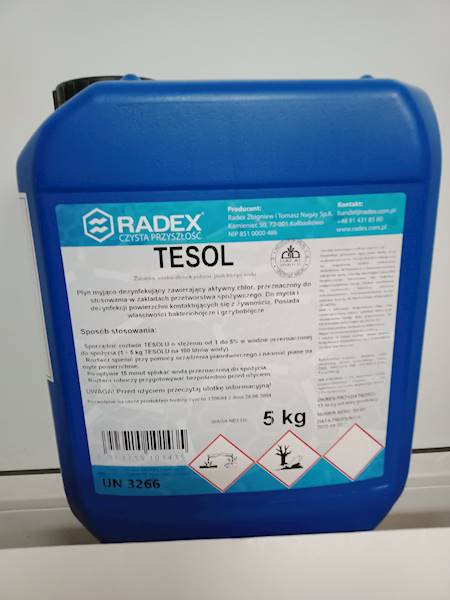 TESOL 5kg płyn myjąco-dezynfekujący z akt.chlorem